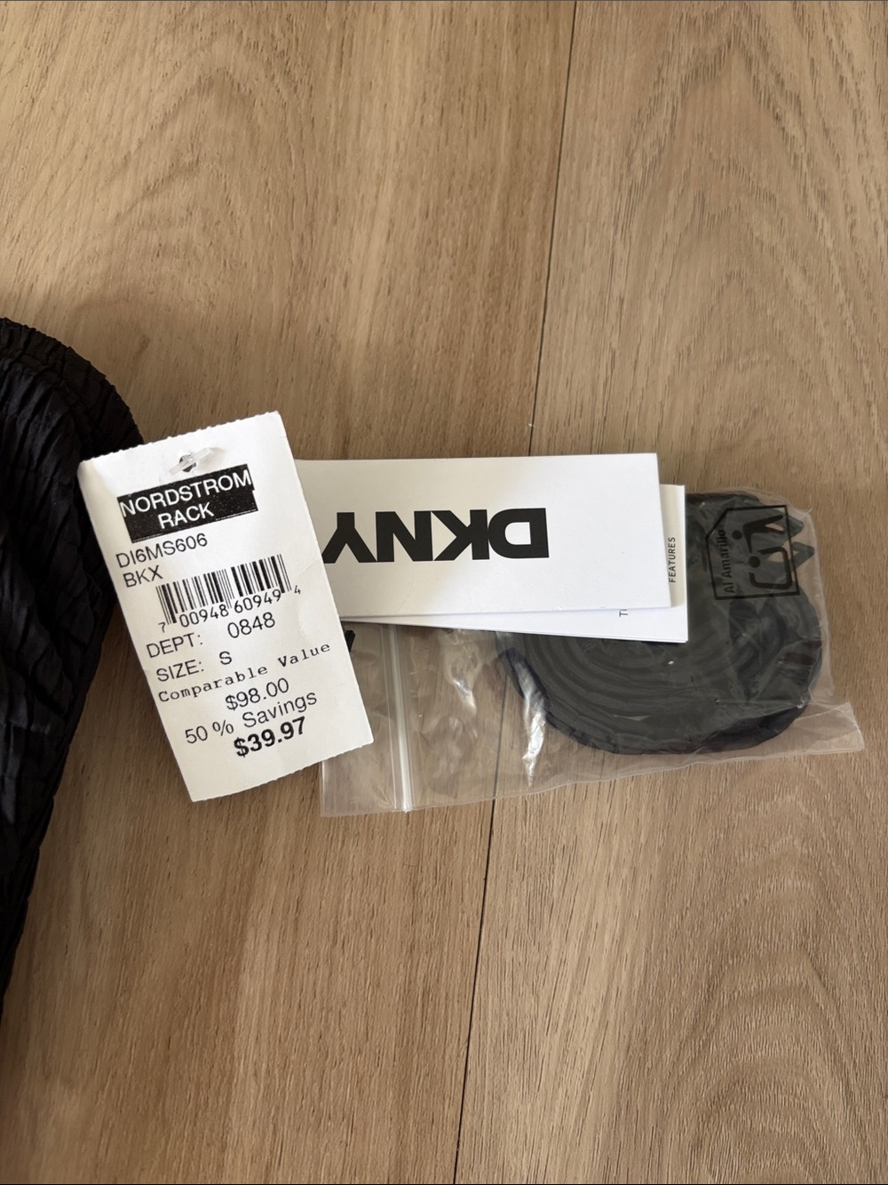 DKNY Black Strapless V-Notch Textured One-Piece Swimsuit - Picture 2 of 6